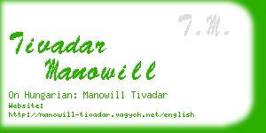 tivadar manowill business card